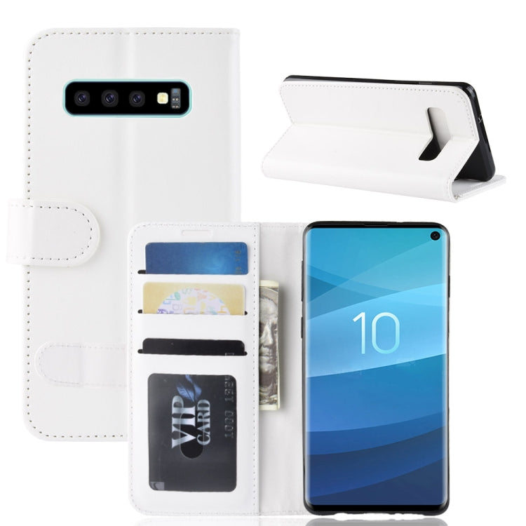 R64 Texture Single Fold Horizontal Flip Leather Case for Galaxy S10, with Holder & Card Slots & Wallet, For Galaxy S10