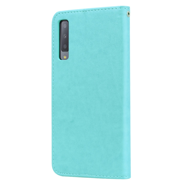 Rose Embossed Horizontal Flip PU Leather Case for Samsung Galaxy A7 (2018) , with Holder & Card Slots & Wallet