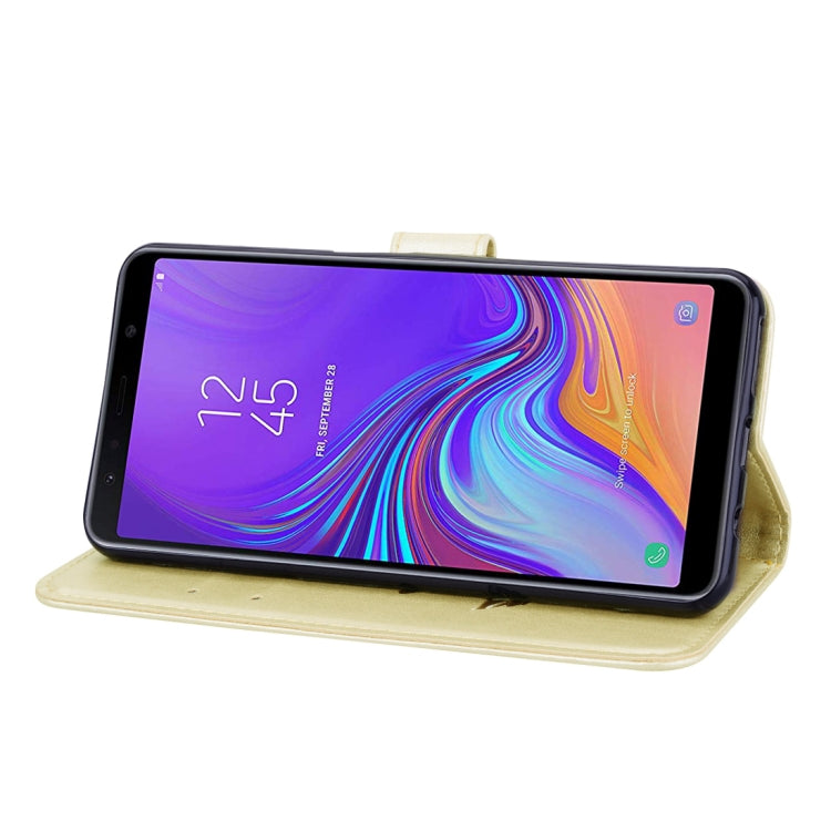 Rose Embossed Horizontal Flip PU Leather Case for Samsung Galaxy A7 (2018) , with Holder & Card Slots & Wallet, For Samsung Galaxy A7 (2018)