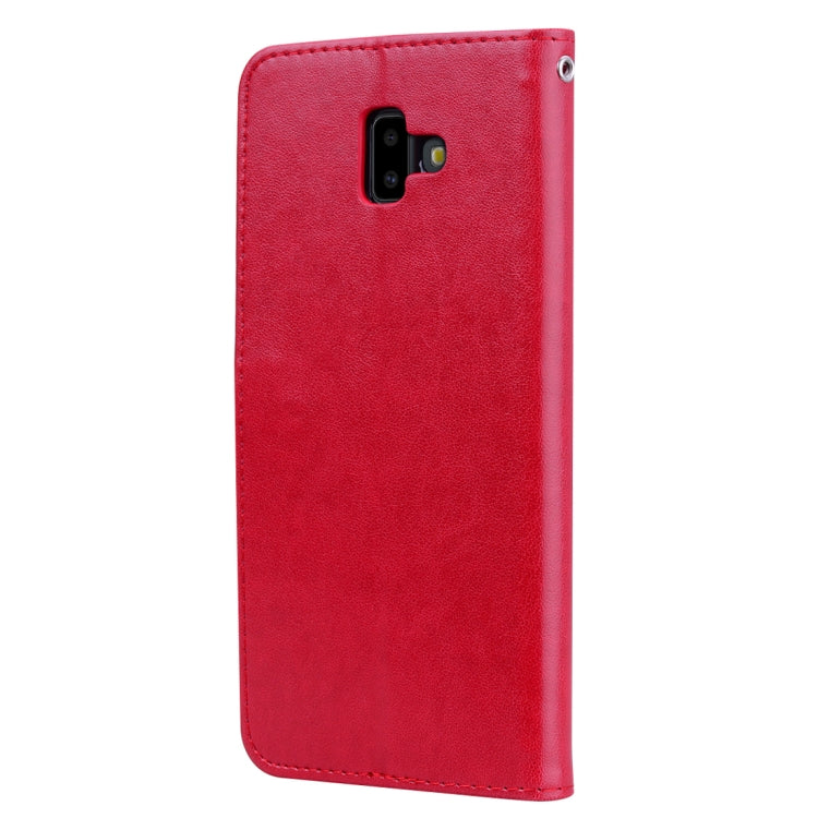 Rose Embossed Horizontal Flip PU Leather Case for Samsung Galaxy J6 Plus, with Holder & Card Slots & Wallet, For Samsung Galaxy J6 Plus