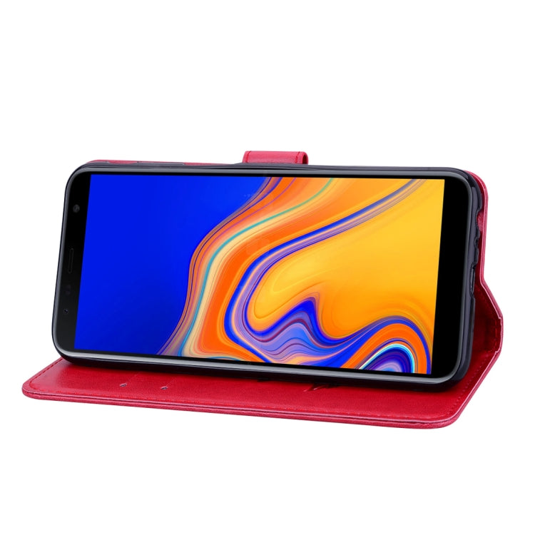 Rose Embossed Horizontal Flip PU Leather Case for Samsung Galaxy J6 Plus, with Holder & Card Slots & Wallet, For Samsung Galaxy J6 Plus