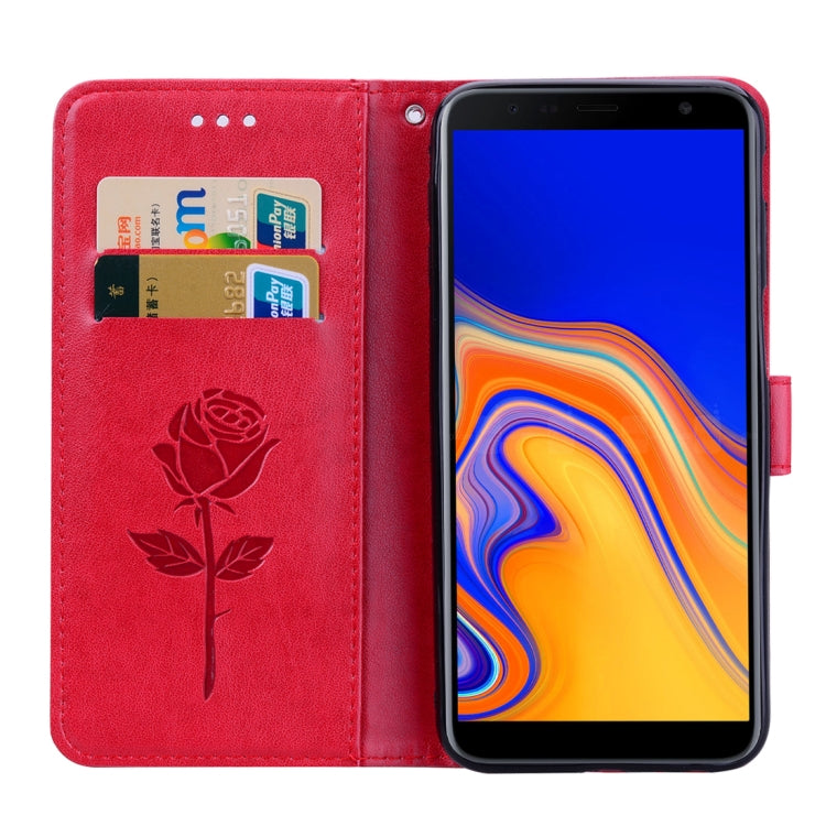 Rose Embossed Horizontal Flip PU Leather Case for Samsung Galaxy J6 Plus, with Holder & Card Slots & Wallet, For Samsung Galaxy J6 Plus