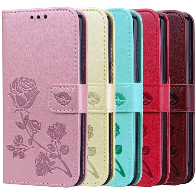 Rose Embossed Horizontal Flip PU Leather Case for Samsung Galaxy J6 Plus, with Holder & Card Slots & Wallet
