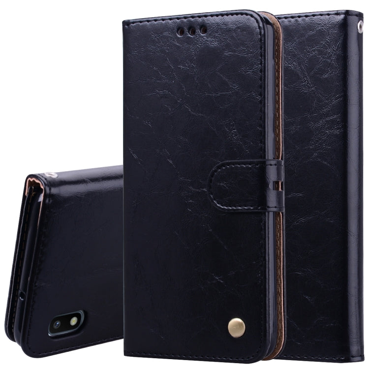 Business Style Oil Wax Texture Horizontal Flip Leather Case for Galaxy A10, with Holder & Card Slots & Wallet, For Galaxy A10