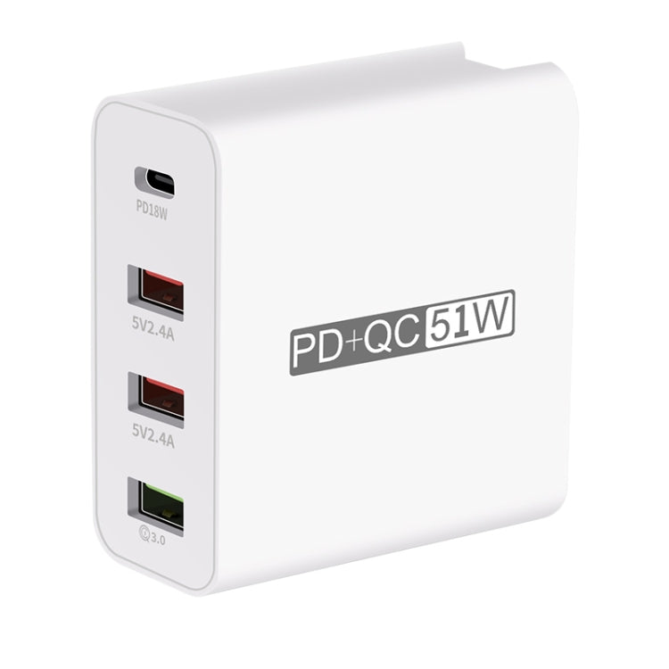 WLX-A6 4 Ports Quick Charging USB Travel Charger Power Adapter, UK Plug, UK Plug