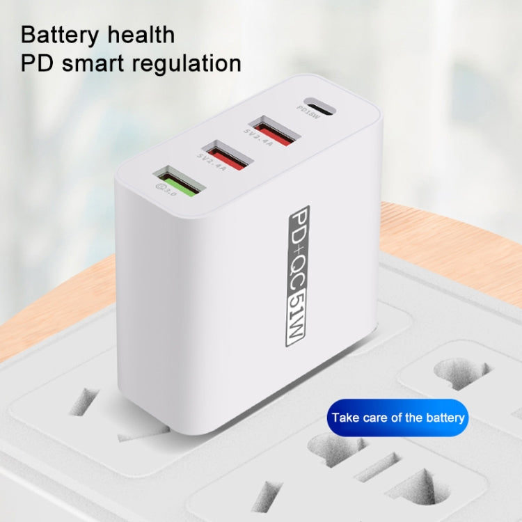 WLX-A6 4 Ports Quick Charging USB Travel Charger Power Adapter, UK Plug, UK Plug