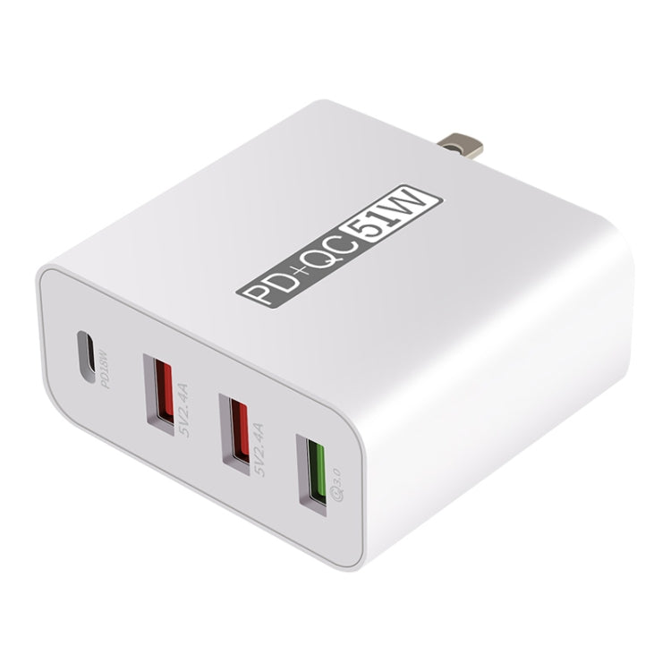 WLX-A6 4 Ports Quick Charging USB Travel Charger Power Adapter, EU Plug, EU Plug