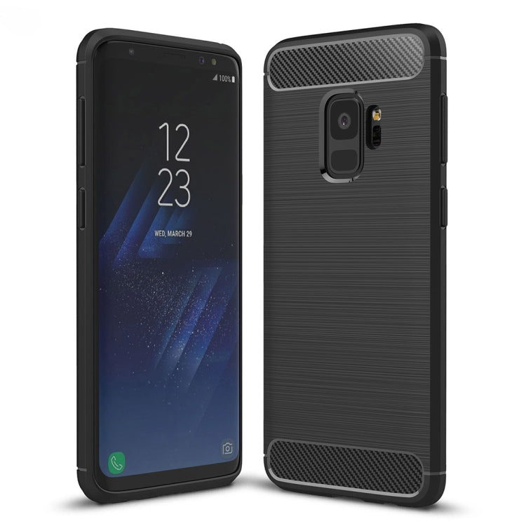 Coque arrière de protection antidérapante en TPU souple, texture fibre de carbone brossée, pour Galaxy S9, Samsung Galaxy S9