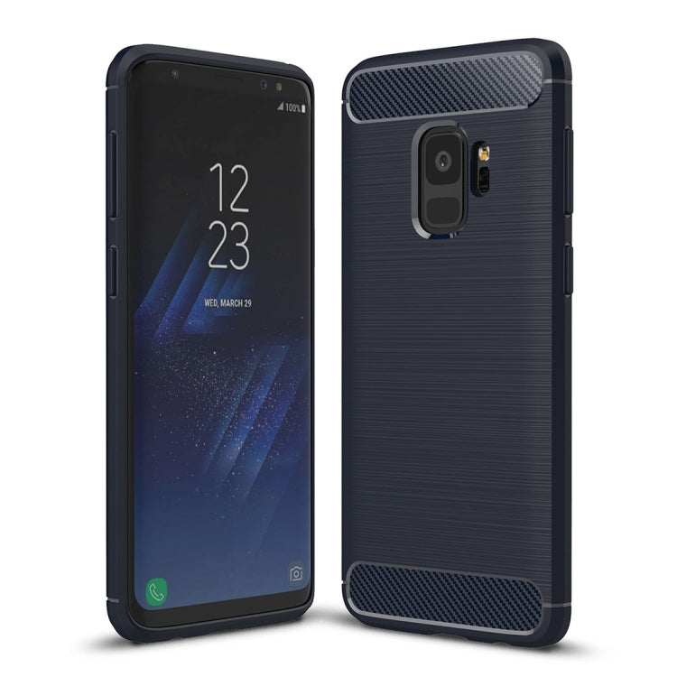 Coque arrière de protection antidérapante en TPU souple, texture fibre de carbone brossée, pour Galaxy S9, Samsung Galaxy S9