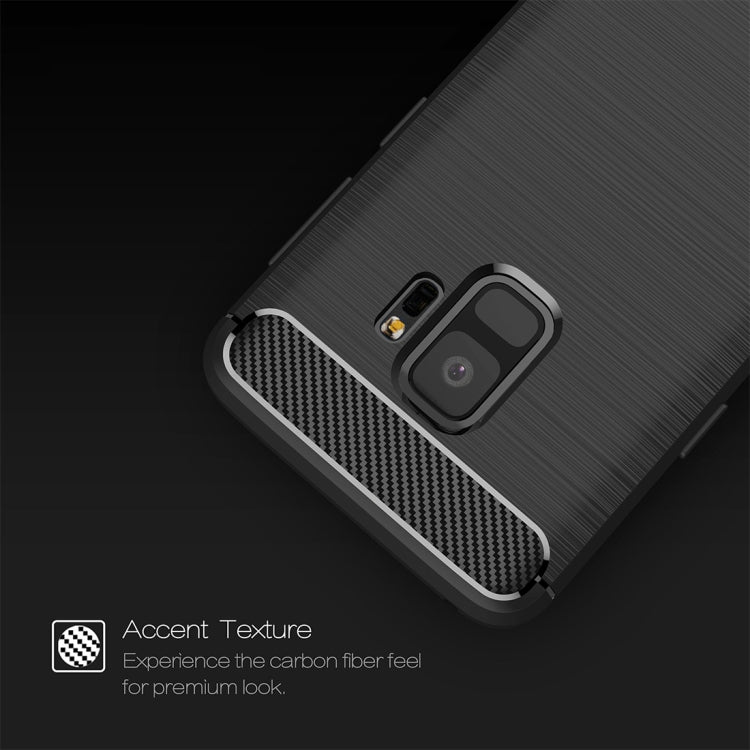For Galaxy S9 Brushed Carbon Fiber Texture Soft TPU Anti-skip Protective Cover Back Case, For Samsung Galaxy S9, For Galaxy S9