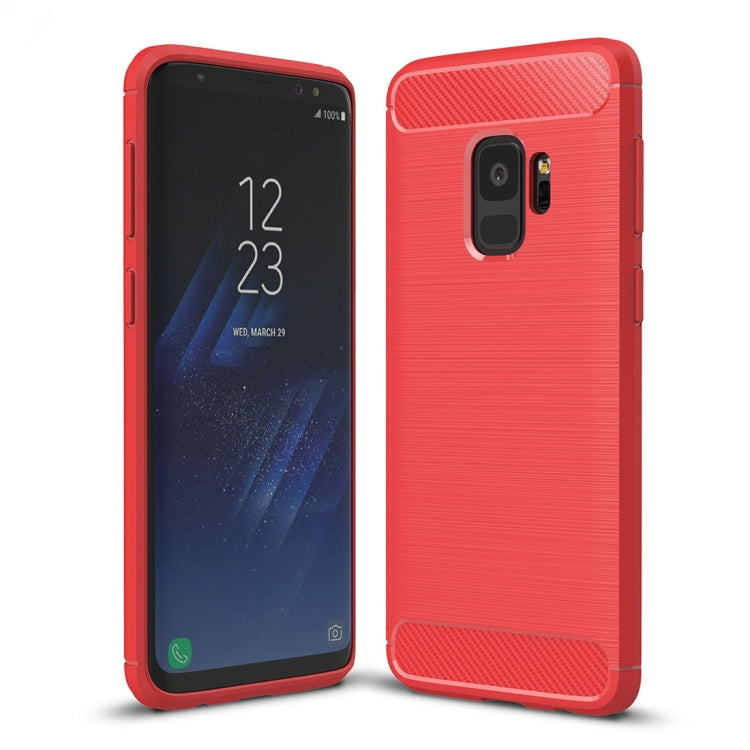 For Galaxy S9 Brushed Carbon Fiber Texture Soft TPU Anti-skip Protective Cover Back Case, For Samsung Galaxy S9, For Galaxy S9
