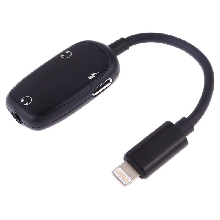 8 Pin to 8 Pin Charging Interface + 8 Pin Earphone Interface + 3.5mm Audio Interface Earphone Adapter, Silver, Black, Pink, Gold, Red