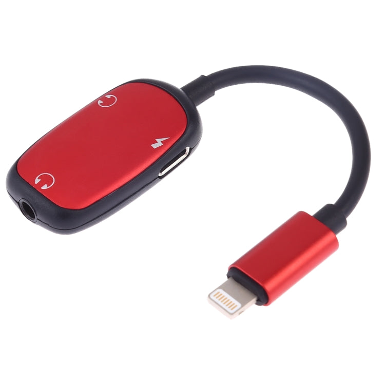 8 Pin to 8 Pin Charging Interface + 8 Pin Earphone Interface + 3.5mm Audio Interface Earphone Adapter, Silver, Black, Pink, Gold, Red