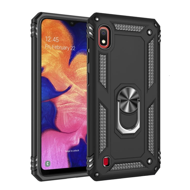 Coque de protection antichoc Armor en TPU et PC pour Galaxy A10, avec support rotatif à 360 degrés.