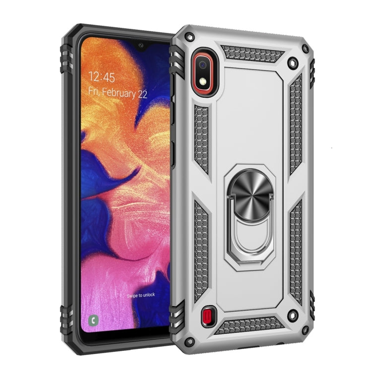 Coque de protection antichoc Armor en TPU et PC pour Galaxy A10, avec support rotatif à 360 degrés.