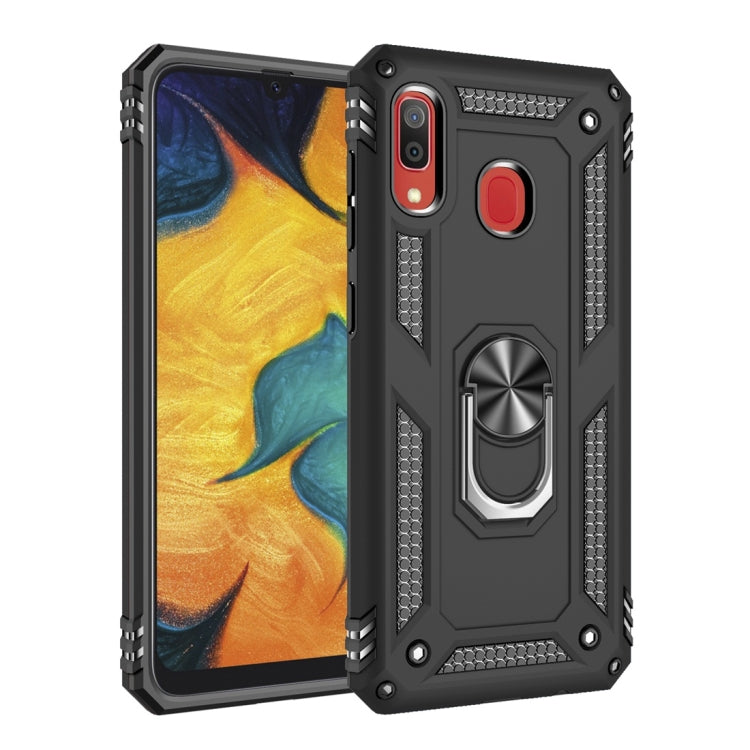 Coque de protection antichoc Armor en TPU et PC pour Galaxy A30, avec support rotatif à 360 degrés.
