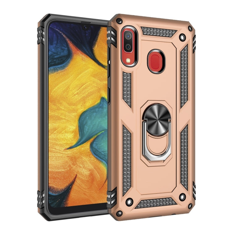 Coque de protection antichoc Armor en TPU et PC pour Galaxy A30, avec support rotatif à 360 degrés.