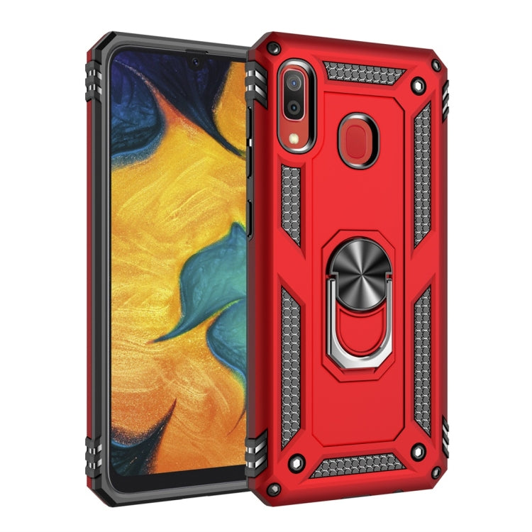 Coque de protection antichoc Armor en TPU et PC pour Galaxy A30, avec support rotatif à 360 degrés.