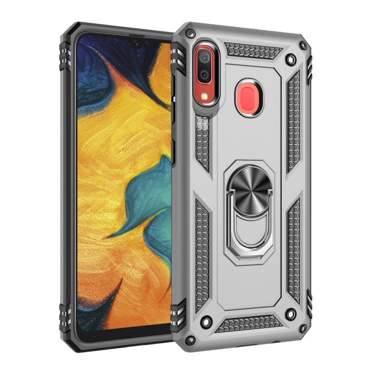Coque de protection antichoc Armor en TPU et PC pour Galaxy A30, avec support rotatif à 360 degrés.