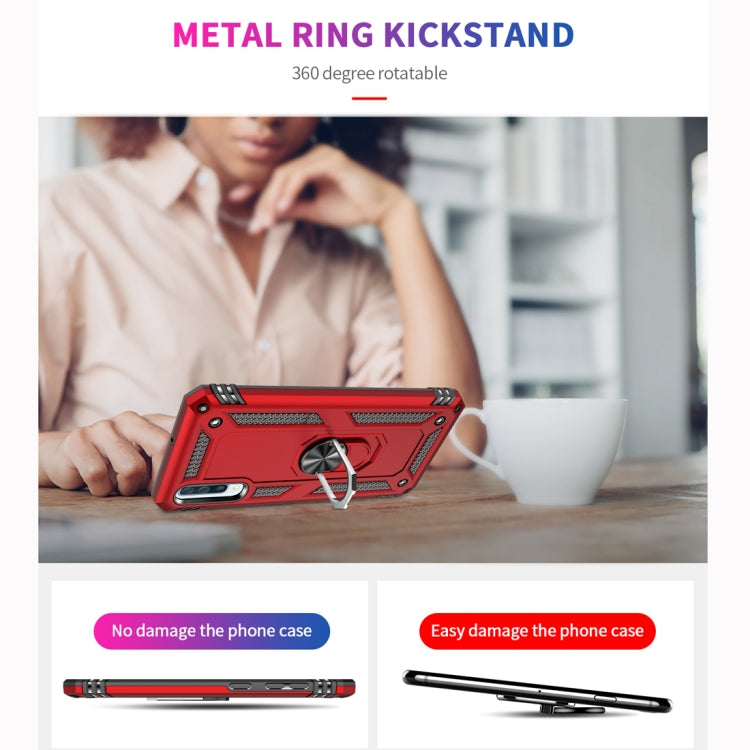 Coque de protection antichoc Armor en TPU et PC pour Galaxy A50, avec support rotatif à 360 degrés.