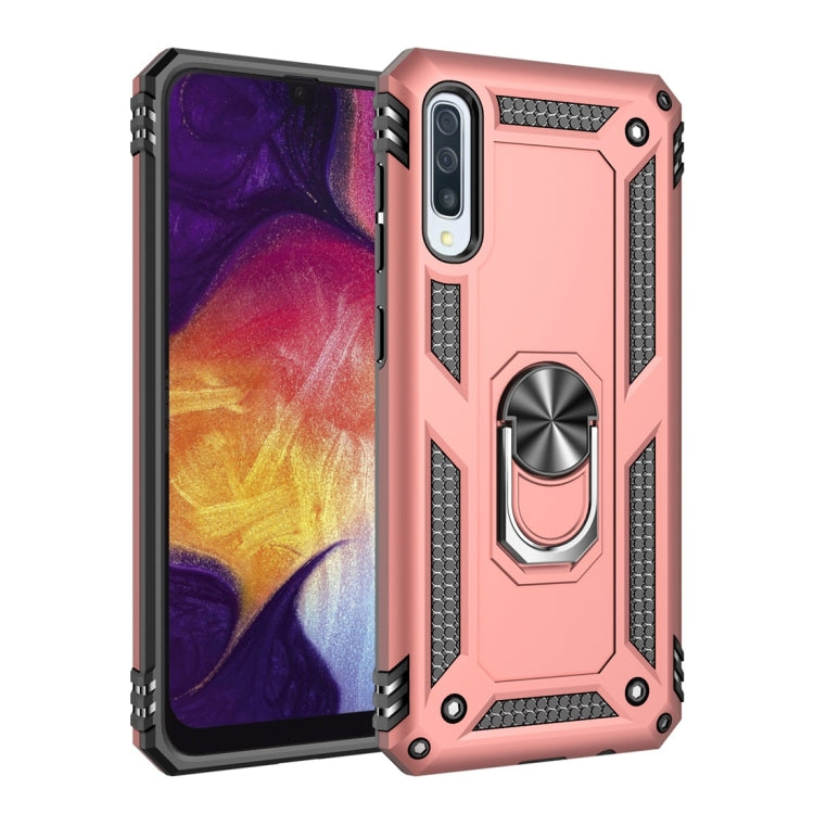 Coque de protection antichoc Armor en TPU et PC pour Galaxy A50, avec support rotatif à 360 degrés.