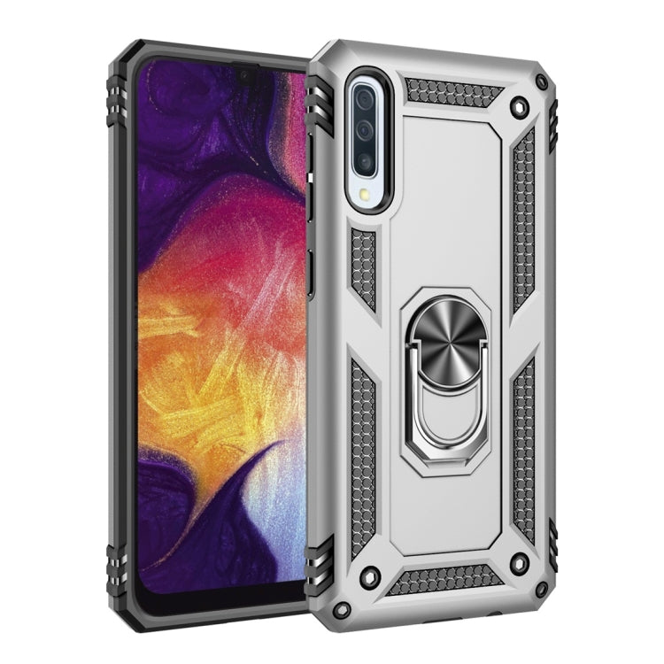 Coque de protection antichoc Armor en TPU et PC pour Galaxy A50, avec support rotatif à 360 degrés.