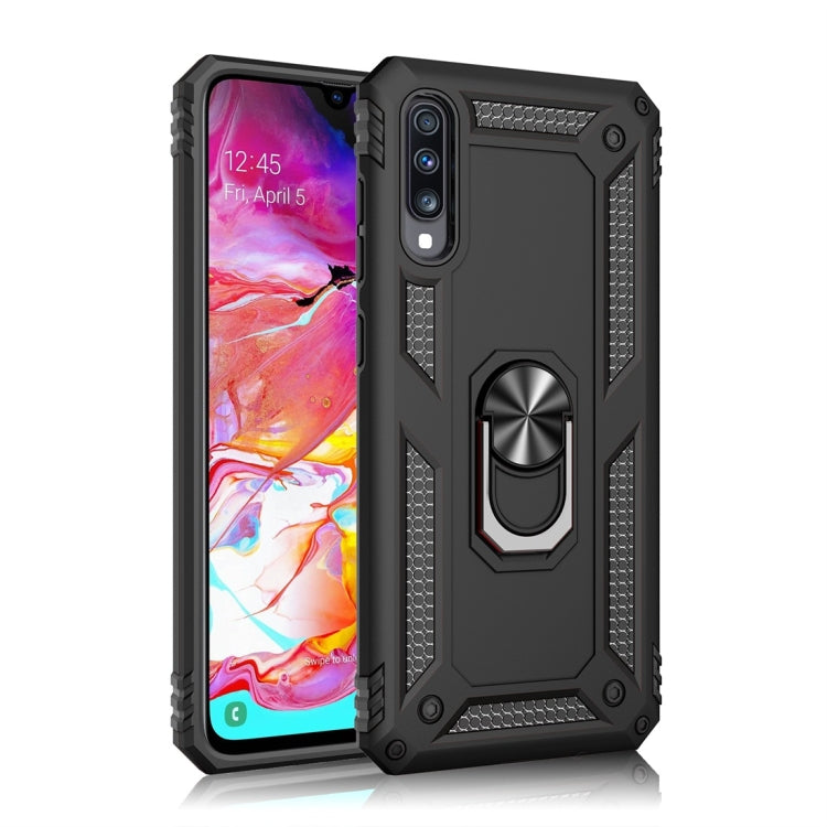 Coque de protection antichoc Armor en TPU et PC pour Galaxy A70, avec support rotatif à 360 degrés.