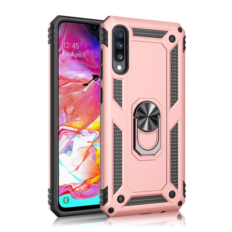 Coque de protection antichoc Armor en TPU et PC pour Galaxy A70, avec support rotatif à 360 degrés.