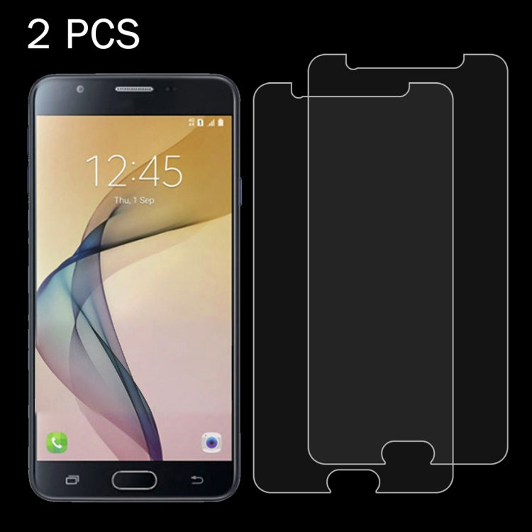 2 PCS For Galaxy J7 Prime 0.26mm 9H Surface Hardness 2.5D Explosion-proof Tempered Glass Screen Film, For Galaxy J7 Prime