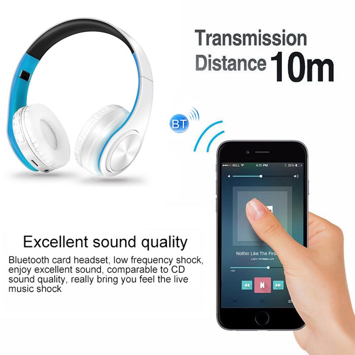 LPT660 Wireless Folding Sports Stereo Music Bluetooth Phones Earphones Support TF Card