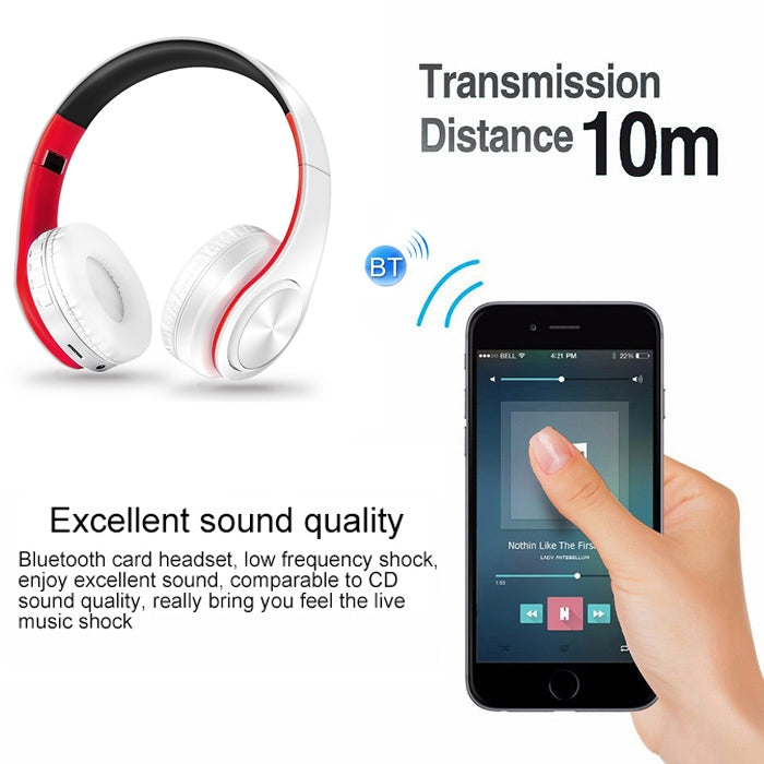 LPT660 Wireless Folding Sports Stereo Music Bluetooth Phones Earphones Support TF Card
