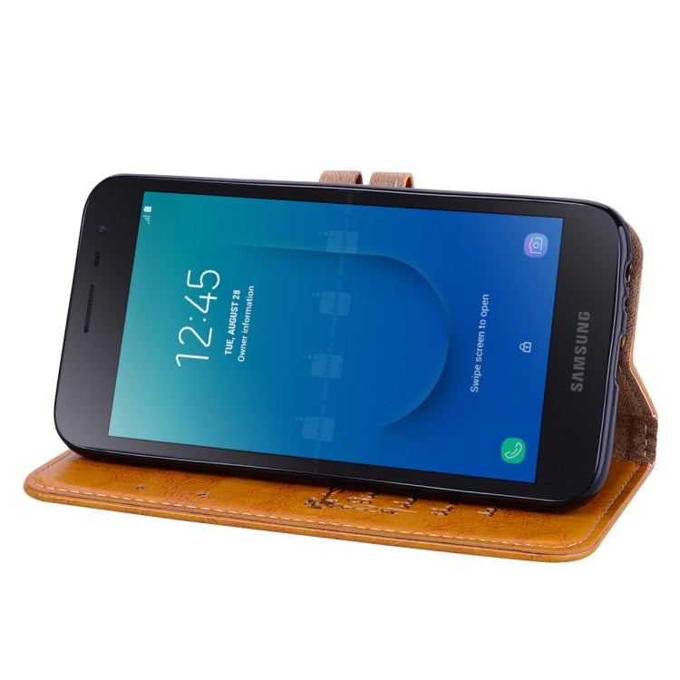 Business Style Oil Wax Texture Horizontal Flip Leather Case for Galaxy J2 Core, with Holder & Card Slots & Wallet, For Galaxy J2 Core