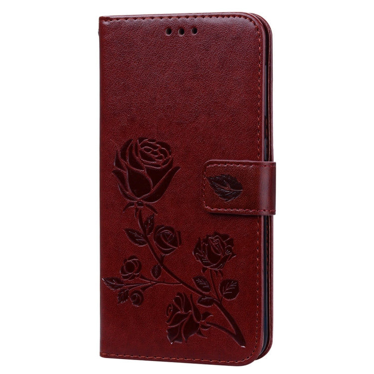 Rose Embossed Horizontal Flip PU Leather Case for Galaxy A10, with Holder & Card Slots & Wallet
