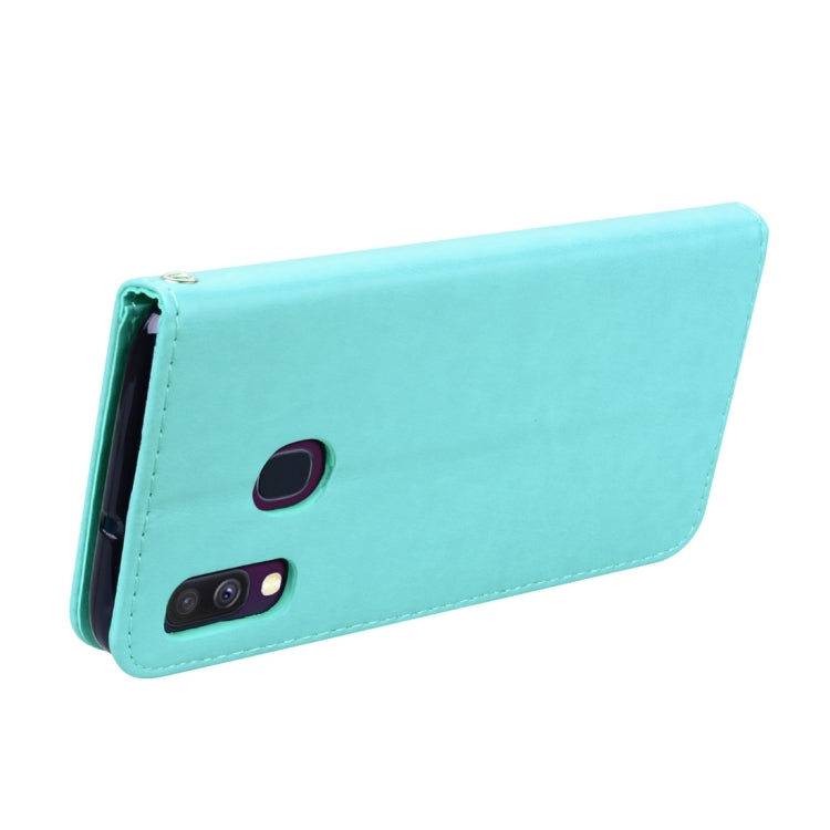 Rose Embossed Horizontal Flip PU Leather Case for Galaxy A40, with Holder & Card Slots & Wallet