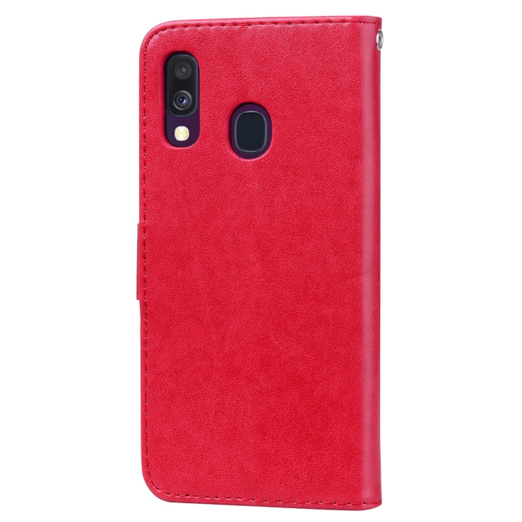 Rose Embossed Horizontal Flip PU Leather Case for Galaxy A40, with Holder & Card Slots & Wallet, For Samsung Galaxy A40
