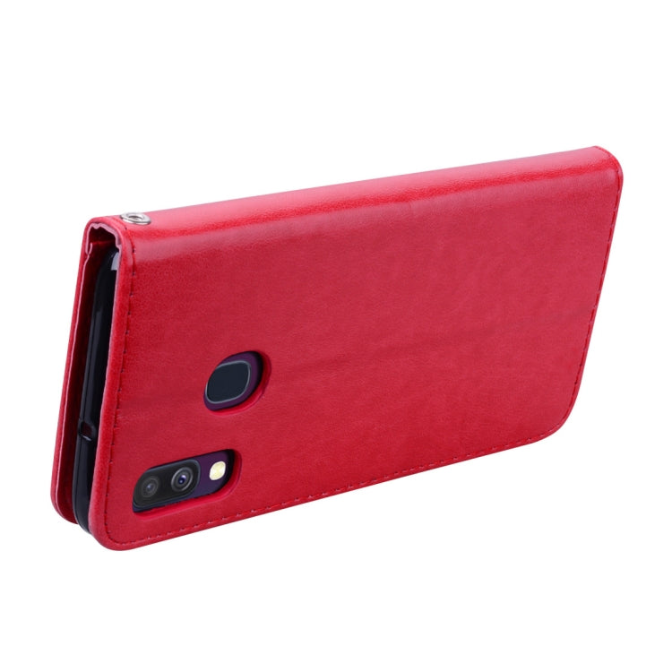 Rose Embossed Horizontal Flip PU Leather Case for Galaxy A40, with Holder & Card Slots & Wallet, For Samsung Galaxy A40