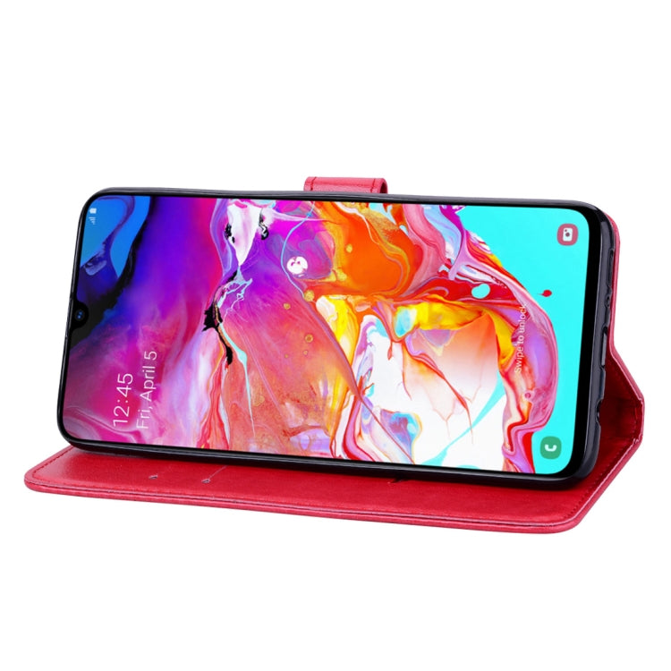 Rose Embossed Horizontal Flip PU Leather Case for Galaxy A70, with Holder & Card Slots & Wallet, For Samsung Galaxy A70