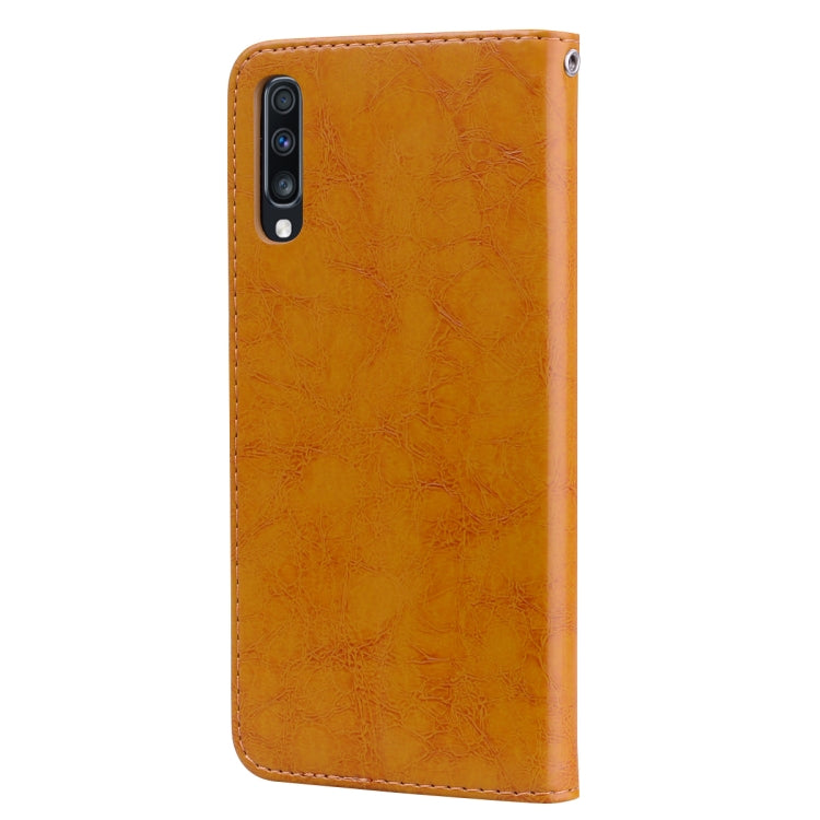 Business Style Oil Wax Texture Horizontal Flip Leather Case for Galaxy A70, with Holder & Card Slots & Wallet, For Galaxy A70