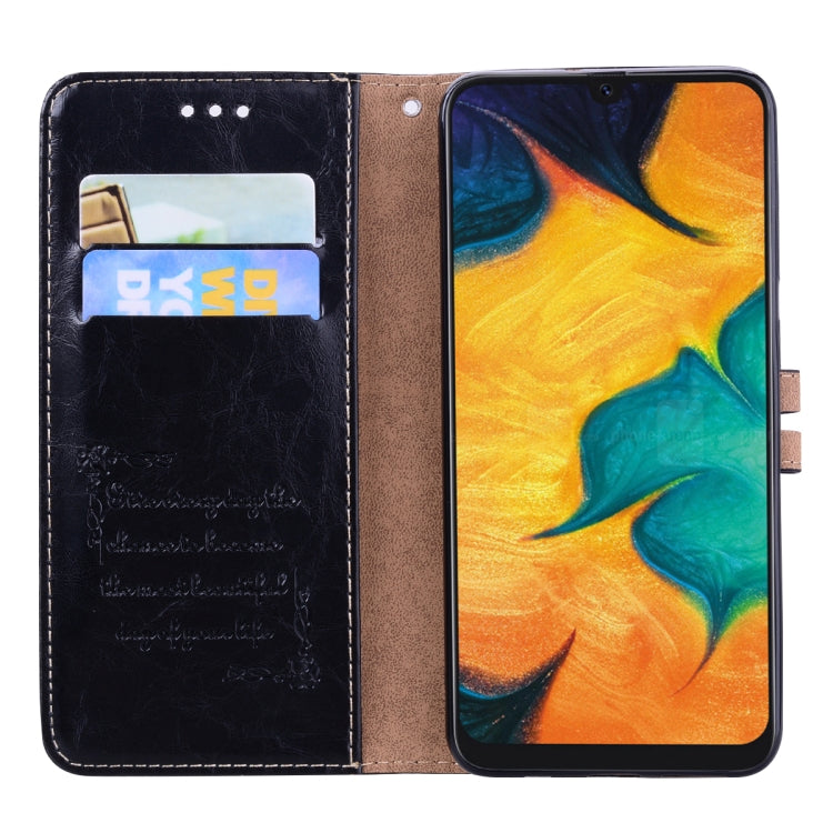 Business Style Oil Wax Texture Horizontal Flip Leather Case for Galaxy A30, with Holder & Card Slots & Wallet
