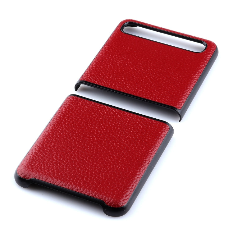 For Galaxy Z Flip Litchi Texture Leather Folding Protective Case