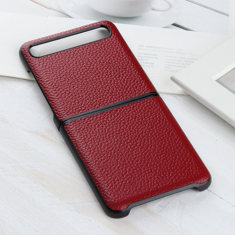 For Galaxy Z Flip Litchi Texture Leather Folding Protective Case