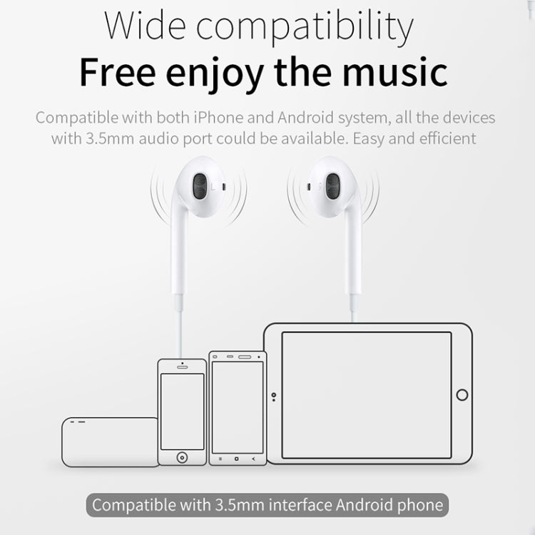 JOYROOM JR-EP1 1.2m 3.5mm Plug Wire Control In-Ear Earphone, R-EP1