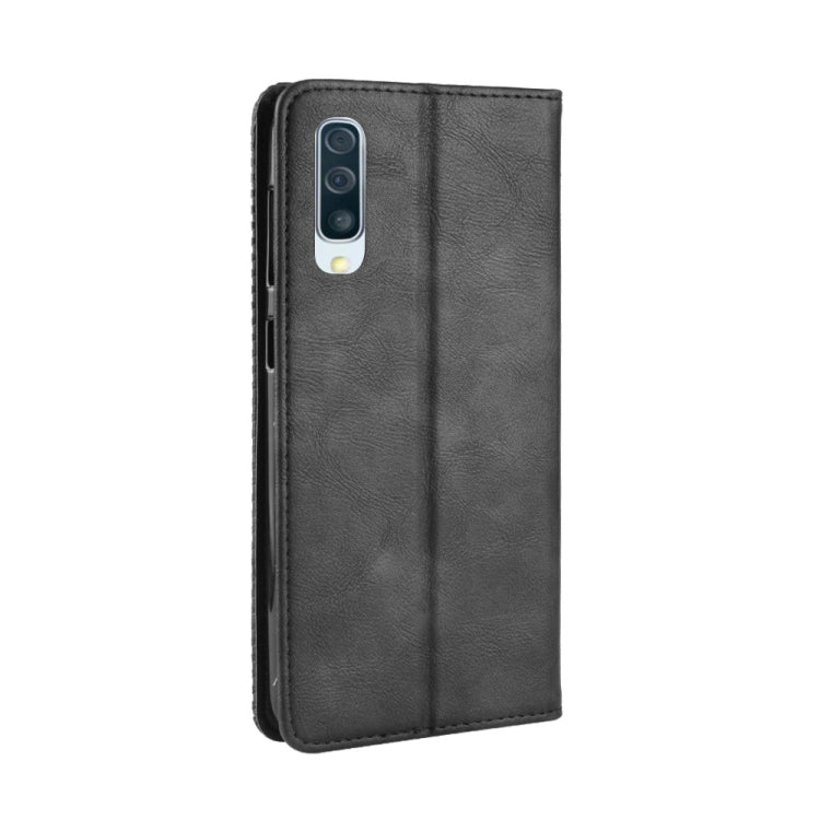 Magnetic Buckle Retro Texture Horizontal Flip Leather Case for Galaxy A50, with Holder & Card Slots & Wallet, Galaxy A50