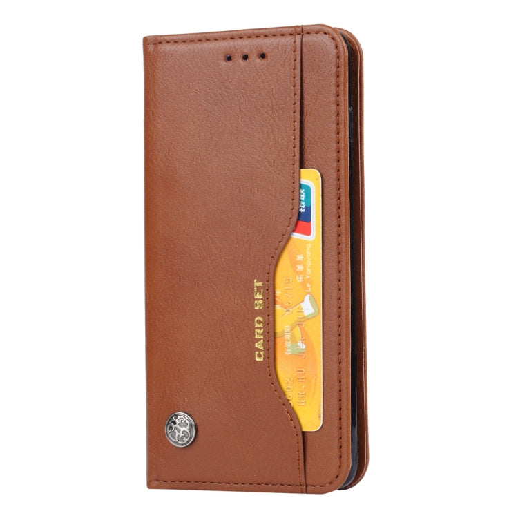 Étui à rabat horizontal en cuir texturé pour Galaxy S10, avec cadre photo, support, emplacements pour cartes et portefeuille.