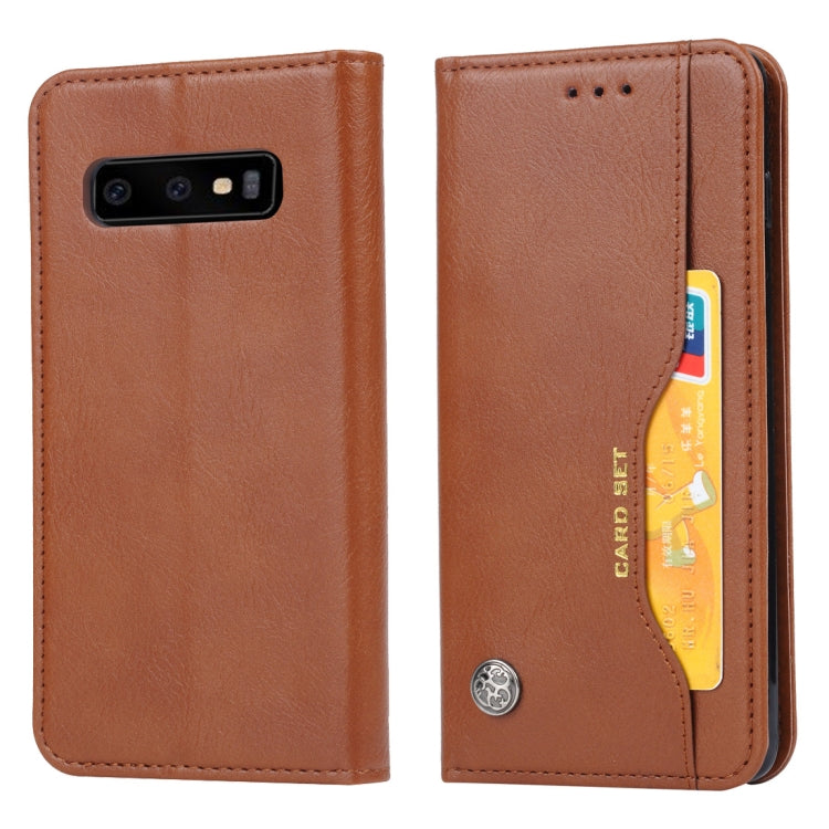 Knead Skin Texture Horizontal Flip Leather Case for Galaxy S10+, with Photo Frame & Holder & Card Slots & Wallet, For Galaxy S10+