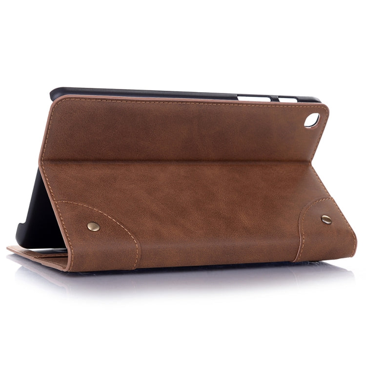 Étui en cuir à rabat horizontal style livre rétro pour Galaxy Tab A 8 (2019) P200 / P205, avec support, emplacements pour cartes et portefeuille, pour Galaxy Tab A 8 (2019)