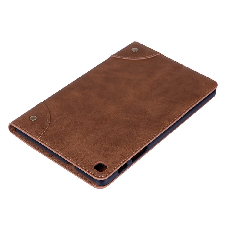 Étui en cuir à rabat horizontal style livre rétro pour Galaxy Tab A 8 (2019) P200 / P205, avec support, emplacements pour cartes et portefeuille, pour Galaxy Tab A 8 (2019)