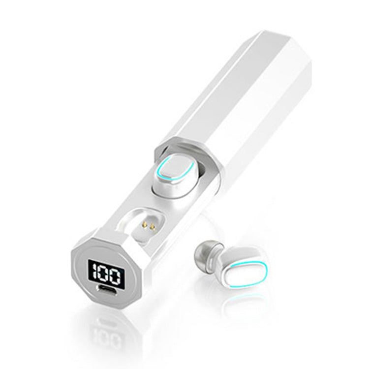 C1 Bluetooth 5.0 TWS Touch Polygonal Digital Display True Wireless Bluetooth Earphone with Charging Box, Polygonal