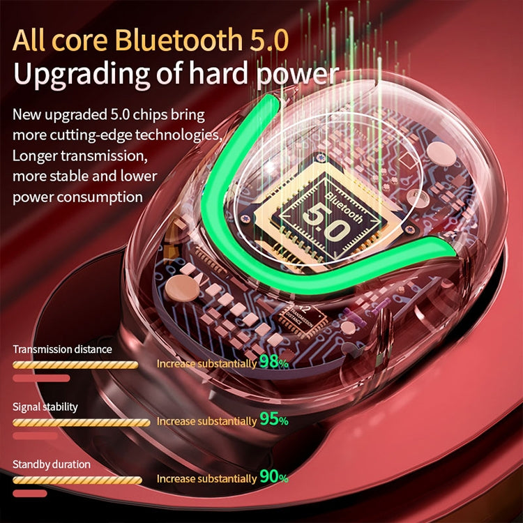 Écouteurs sans fil Bluetooth 5.0 TWS T2 à écran tactile avec boîtier de charge, T2 (rouge), T2 (blanc), T2 (noir)