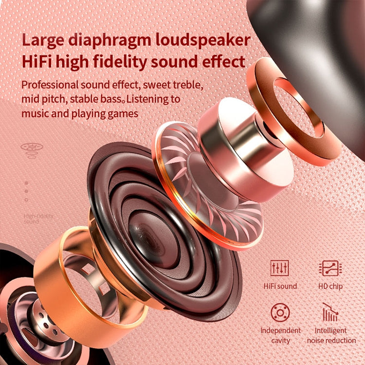 T2 Bluetooth 5.0 TWS Touch Digital Display True Wireless Bluetooth Earphone with Charging Box, T2 (Black)